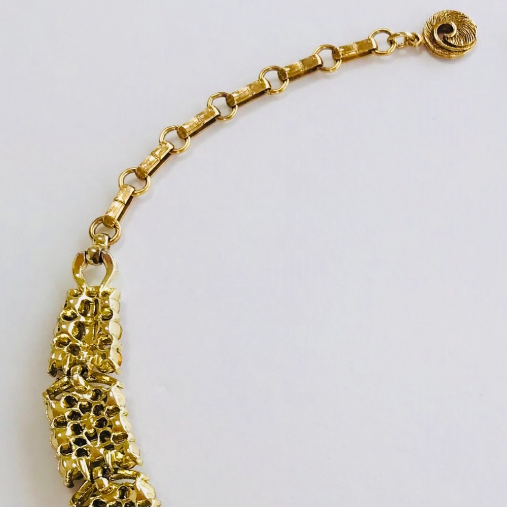 Vintage 50’s Signed Lisner Glam Crystal Rhinestone Collar Necklace 16” EUC - Picture 12 of 16